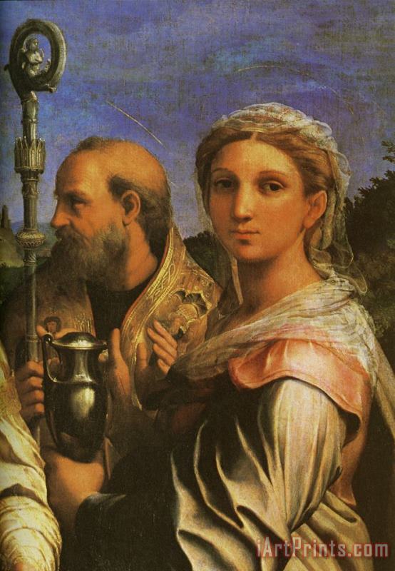 Raphael St Cecilia with Sts Paul, John Evangelists, Augustine And Mary Magdalene [detail #1] Art Painting
